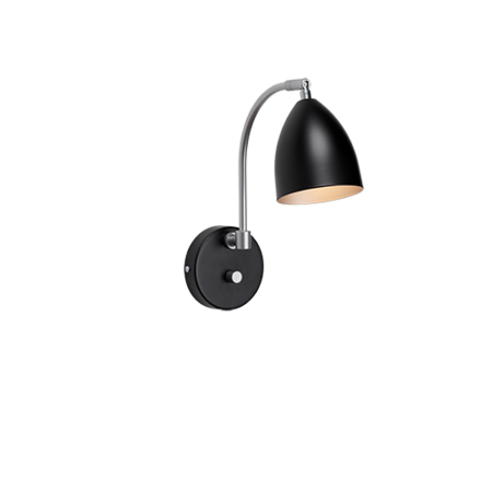 Belid Deluxe Wall Lamp H283 - Matte Black/Brilliant Silver