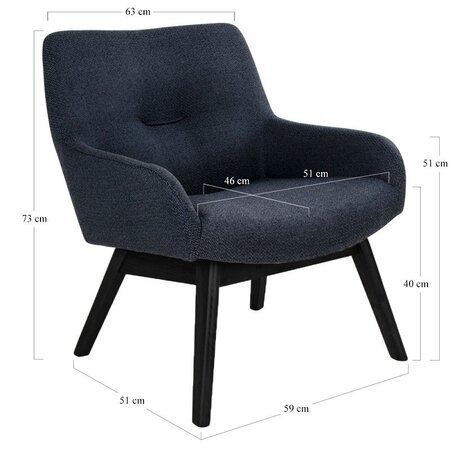 House N London Lounge Chair  - Dark grey / black legs