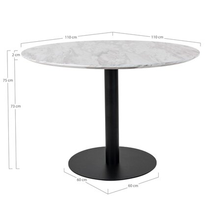 House N Bolzano Dining Table - ø110 - Black