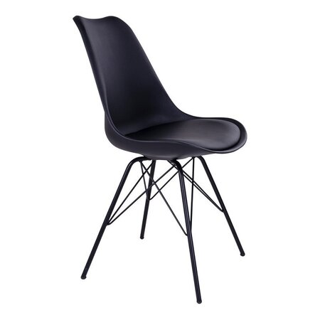 House N Oslo Dining Chair Black legs - Black velvet