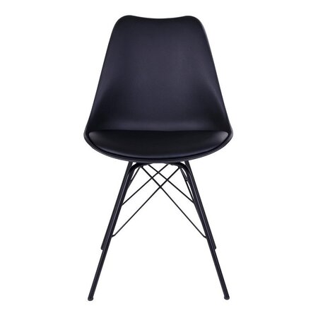 House N Oslo Dining Chair Black legs - Black velvet