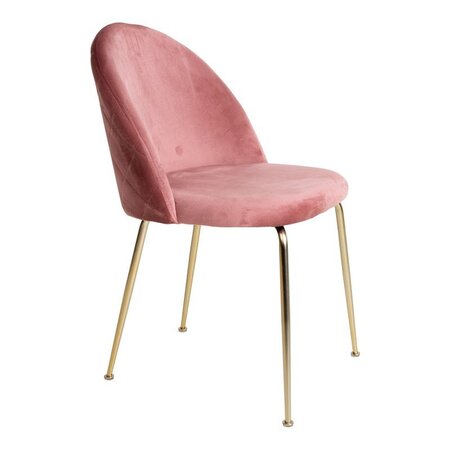 House N Geneve Dining Chair with Brass Legs - rose velvet 