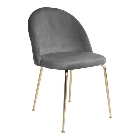 House N Geneve Dining Chair with Brass Legs - grey velvet