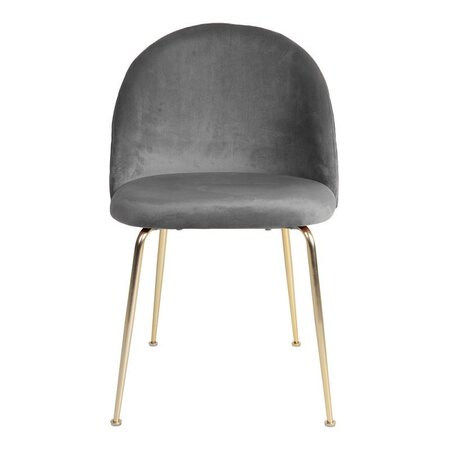House N Geneve Dining Chair with Brass Legs - grey velvet
