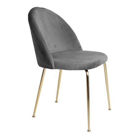 House N Geneve Dining Chair with Brass Legs - grey velvet