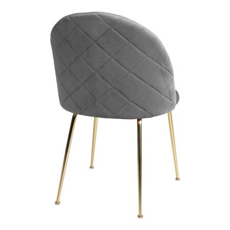 House N Geneve Dining Chair with Brass Legs - grey velvet