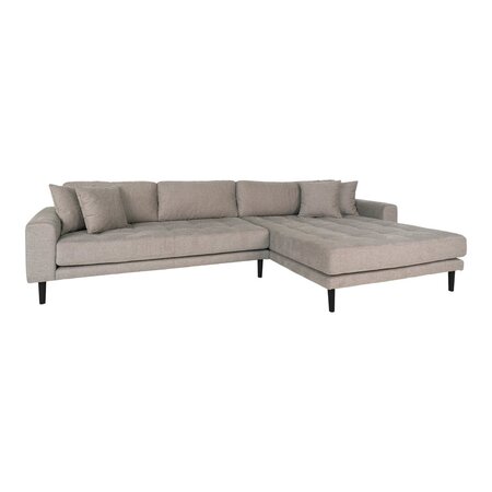 Lido Lounge Sofa Right Facing Stone Grey Fabric HN1030