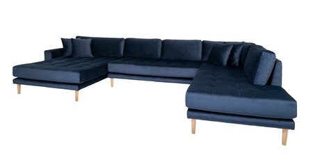 House N Lido U-Sofa Open End - Dark Blue - Left Facing
