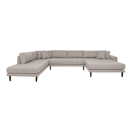 House N Lido U-Sofa Open End Left Facing Stone Fabric HN1030