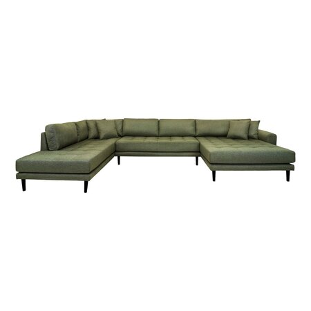House N Lido U-Sofa Open End Right Facing Olive Green Fabric HN1020