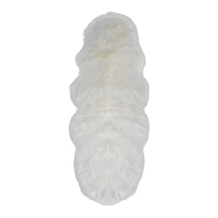 House N Lambskin Artificial Rug - Ivory
