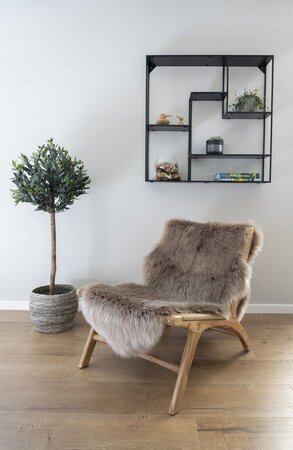 House N Lambskin Artificial Rug - Mushroom