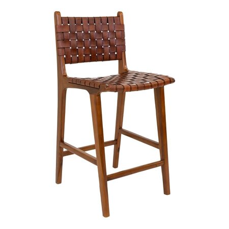 House N Perugia Bar Chair - Brown w. Brown Leather