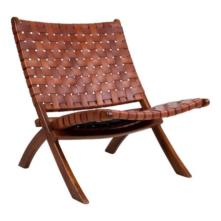 House N Perugia Folding Chair - Brown Leather