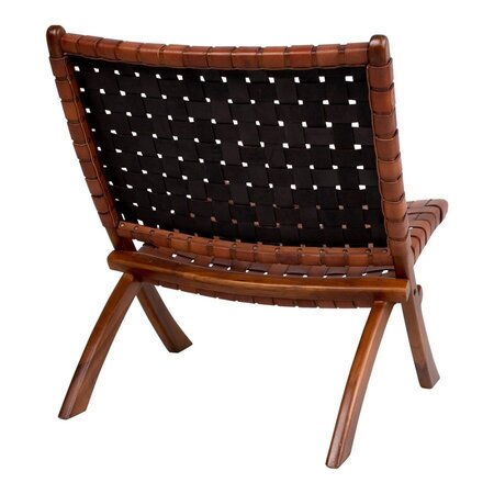 House N Perugia Folding Chair - Brown Leather