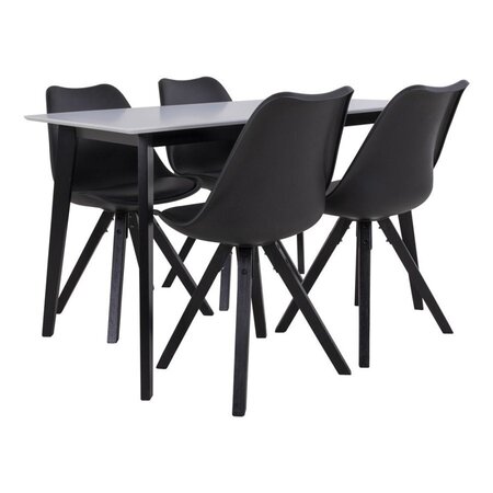 House N Vojens Dining Table - 120 cm - White / Black