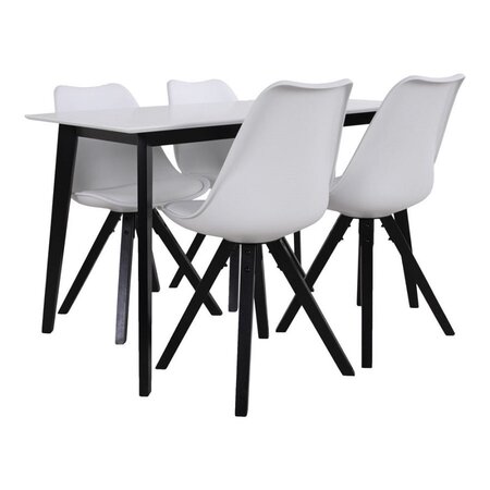 House N Vojens Dining Table - 120 cm - White / Black