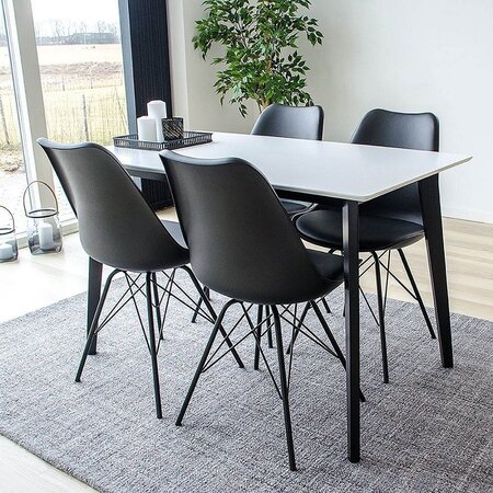House N Vojens Dining Table - 120 cm - White / Black