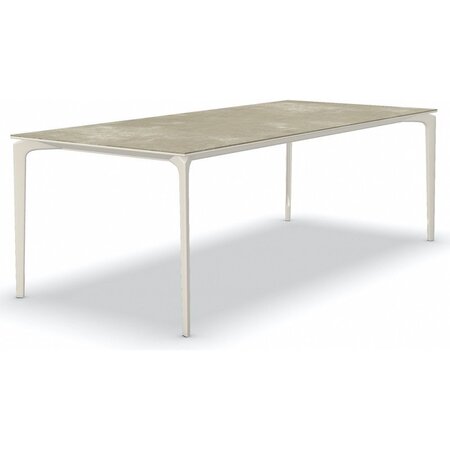 Fast AllSize Tisch mit Platte aus Feinsteinzug, Hazel - Cremeweiss