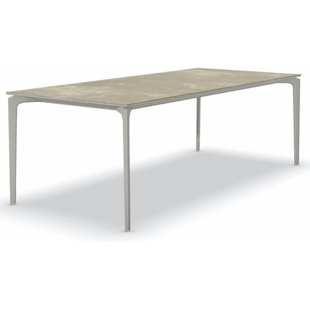 Fast AllSize Tisch mit Platte aus Feinsteinzug, Hazel - Pulvergrau