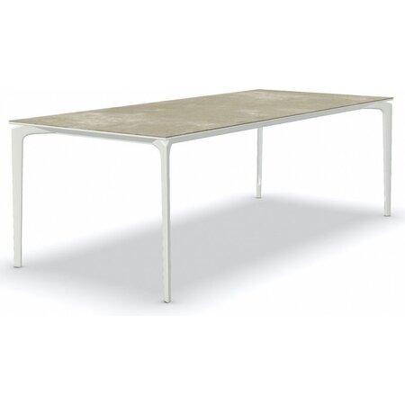 Fast AllSize Tisch mit Platte aus Feinsteinzug, Hazel - Weiss
