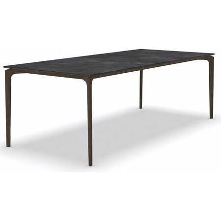 Fast AllSize Tisch mit Platte aus Feinsteinzug, Night - Dunkelbraun