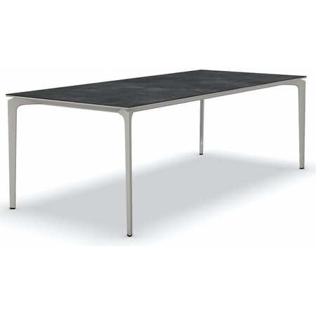 Fast AllSize Tisch mit Platte aus Feinsteinzug, Night - Eisengrau