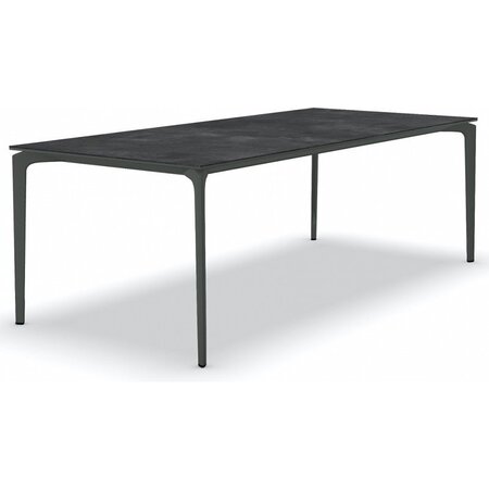 Fast AllSize Tisch mit Platte aus Feinsteinzug, Night - Metallgrau