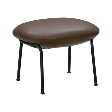 Wendelbo Aloe stool - Hocker mit Sitzpolster - Black powder coated steel - Parma Marrone