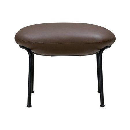 Wendelbo Aloe stool - Hocker mit Sitzpolster - Black powder coated steel - Parma Marrone