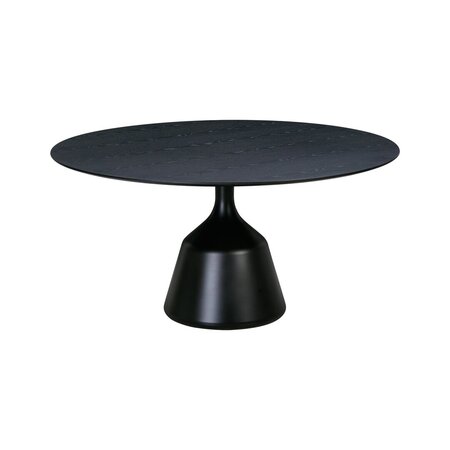 Wendelbo Coin dining table - Esstisch - Oak black Ø150cm - Black powder coated aluminum - Oak black