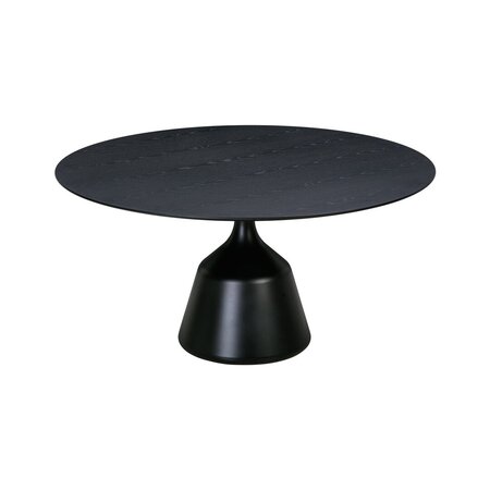 Wendelbo Coin dining table - Esstisch - Oak black Ø150cm - Black powder coated aluminum - Oak black