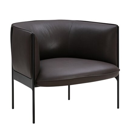 Wendelbo Sepal Lounge Chair - Sessel - Black Powder Coated Steel - Parma Mocca