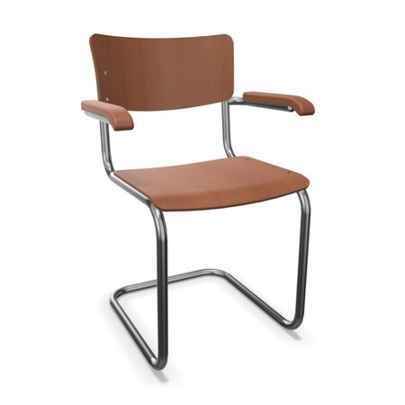 Thonet S 43 Klassik - Chrom - Buche Kirschbaum (TP 44) gebeizt I
