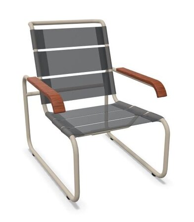 Thonet S 35 N Thonet All Seasons | Freischwinger- ThonetProtect warmgrau (TS 3005), Gewebe schwarz