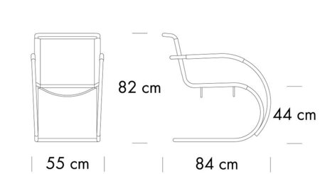 Thonet S 533 RF | Freischwinger mit Armlehnen