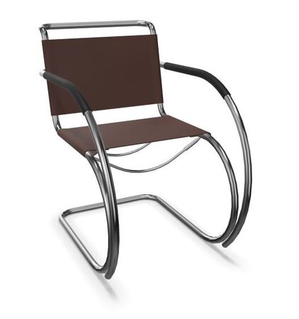 Thonet S 533 LF | Freischwinger mit Armlehnen- Standard, Kernleder schokolade