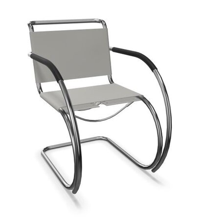 Thonet S 533 LF | Freischwinger mit Armlehnen- Geschnürt, Kernleder schlammgrau