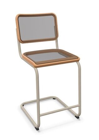 Thonet S 32 VH | Barhocker- Gestell warmgrau (TS 3005) lackiert