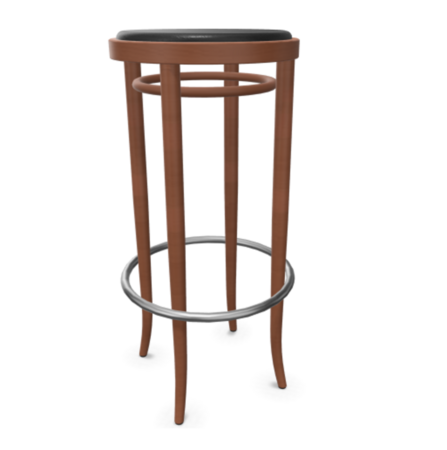 Thonet 204 PH-Buche Nussbaum (TP 24) gebeizt I-LEDER I - Nero 622-Thonet 204 PH-Kunststoff Braun