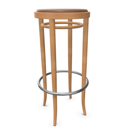 Thonet 204 PH | Barhocker - Buche Natur (TP 17) - LEDER I - New Cognac 680