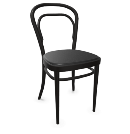Thonet 214 P | Bugholzstuhl - LEDER I - New Cognac 680 - Buche Schwarz (TP 29)