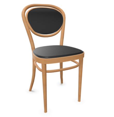 Thonet 215 P | Bugholzstuhl - Buche Natur (TP 17) - LEDER I - Nero 622