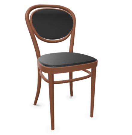 Thonet 215 P | Bugholzstuhl - Buche Kirschbaum (TP 44) - LEDER I - Nero 622