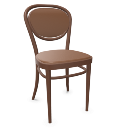 Thonet 215 P | Bugholzstuhl - Buche Nussbaum (TP 24) - LEDER I - New Cognac 680