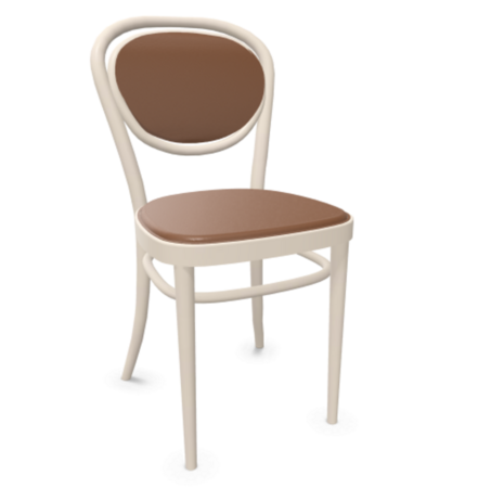 Thonet 215 P | Bugholzstuhl - Buche Weiß (TP 200) - LEDER I - New Cognac 680