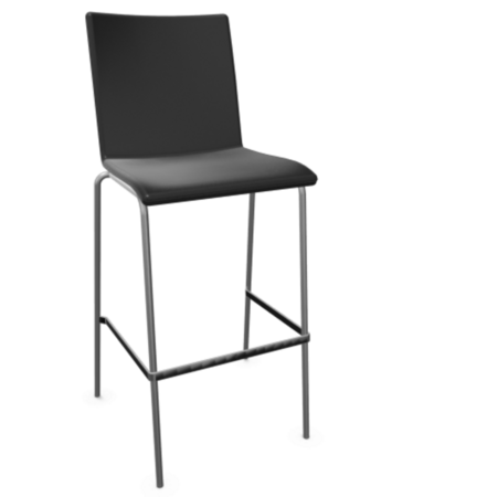 Thonet S 162 PVH-Chrom-LEDER I - Nero 622
