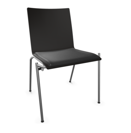 Thonet S 162 SP | Stahlrohrstuhl - Buche Schwarz (TP 29) gebeizt I - LEDER I - Nero 622