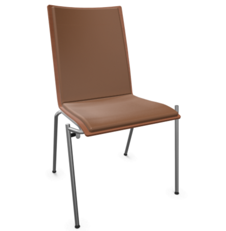 Thonet S 164 P-Buche Kirschbaum (TP 44) gebeizt I-LEDER I - New Cognac 680