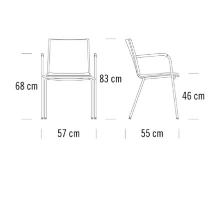 Thonet, Thonet S 166 PF | Stahlrohrstuhl mit Armlehnen